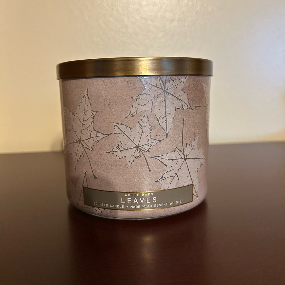 Leaf print candle jar